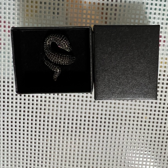 Stirring Silver 926 stamped and tested pave CZ snake ring NIOB - Picture 4 of 13